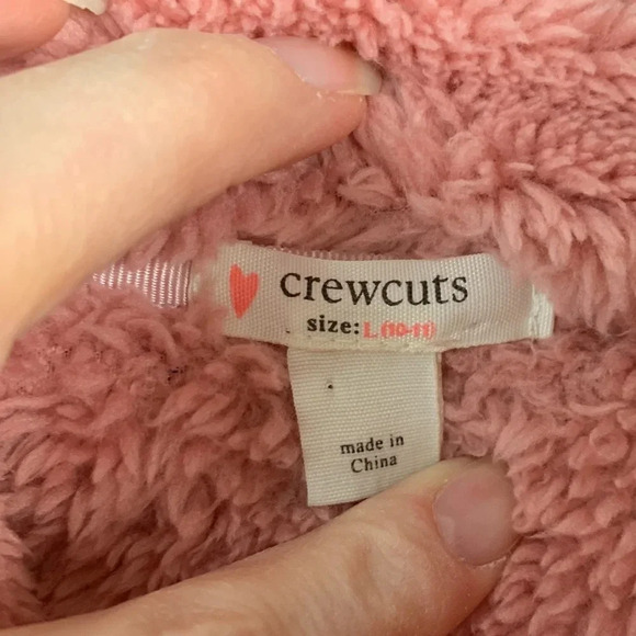 Crewcuts pink fuzzy snap pullover sz lg - Picture 4 of 7